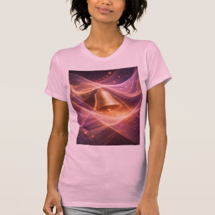 Camiseta Glowing Bell Luz Abstrata Ondas Gráficos Feminino