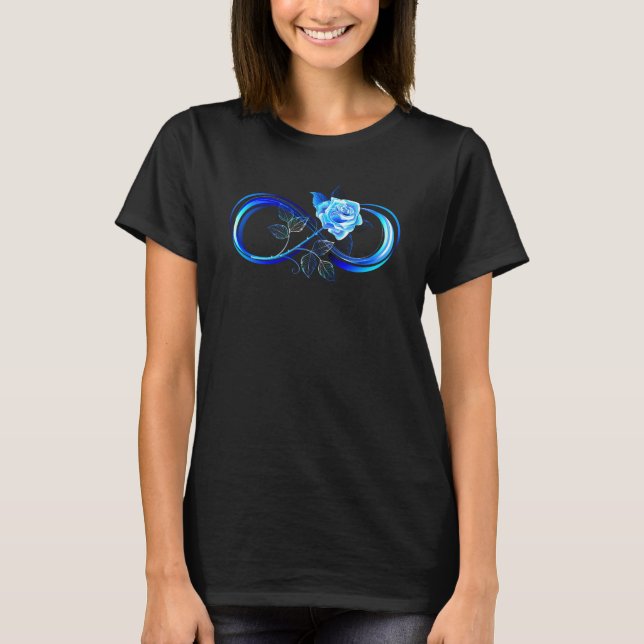 Camiseta Glowing infinity with blue rose (Frente)