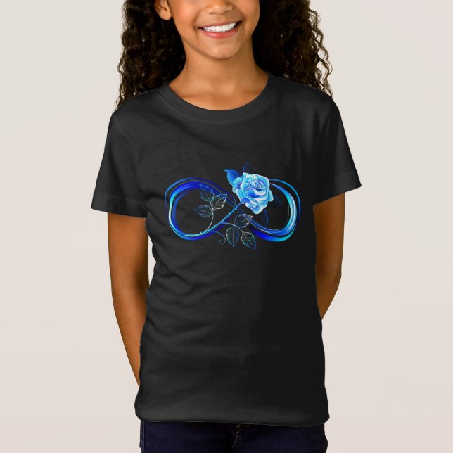 Camiseta Glowing infinity with blue rose (Frente)