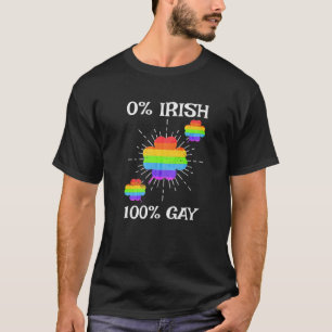 Camiseta GLS-TQ Rainbow Shamrock 0% irlandês 100% Rua Patri
