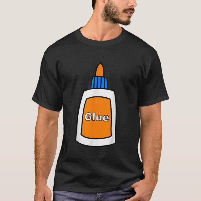 Camiseta Glue Bottle Engraçado Suprimento Escolar de Hallow (Frente)
