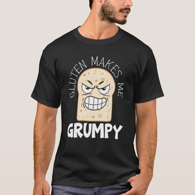 Camiseta Gluten Makes Me Grumpy Food Allergy Celiac Disease (Frente)