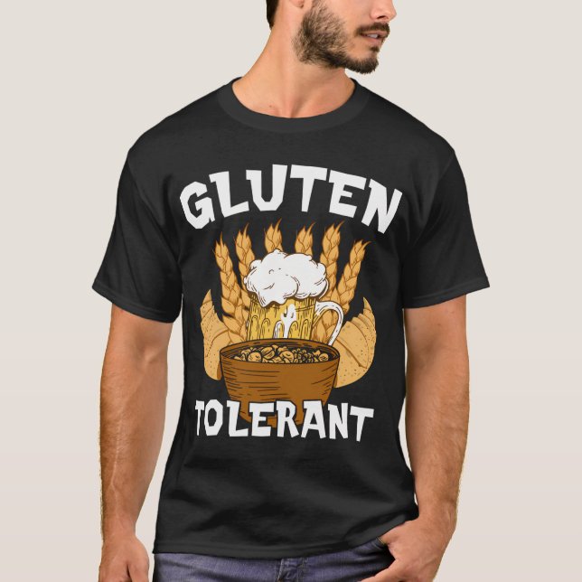 Camiseta Gluten Tolerant Bebendo Humor (Frente)