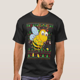 Camiseta Gly Xmas Sweater Style Lighting Honeybee Christma