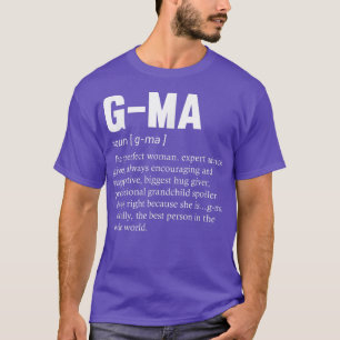 Camiseta GMa Definição Nana Vovó Dia Mãe Mãe Gigi Qu