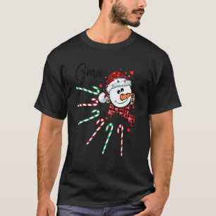 Camiseta Gma Snowman Candy Cane Natal Xmas Engraçado