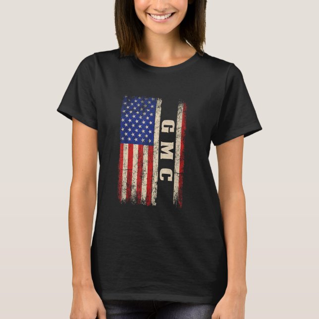 Camiseta GMC Last Name Shirt GMC Name American Flag (Frente)