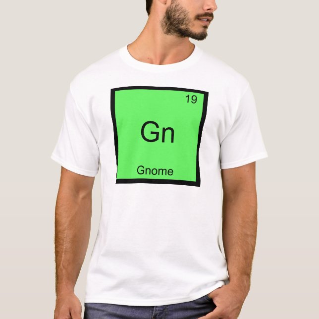 Camiseta Gn - Gnome Química Símbolo de Mesa Periódico (Frente)