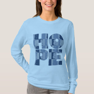 Camiseta GNL da ESPERANÇA das mulheres. Lt da Capa. T azul