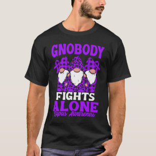 Camiseta Gno-ninguém luta sozinho Lupus Ribbon Gnomo Lupus 