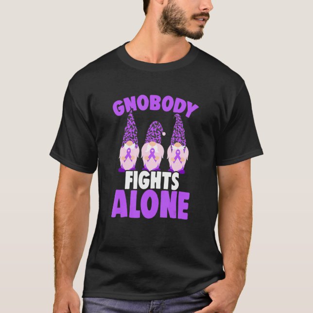 Camiseta Gnobody Fights Alone Epilepsy Gnome Epilepsy Aware (Frente)