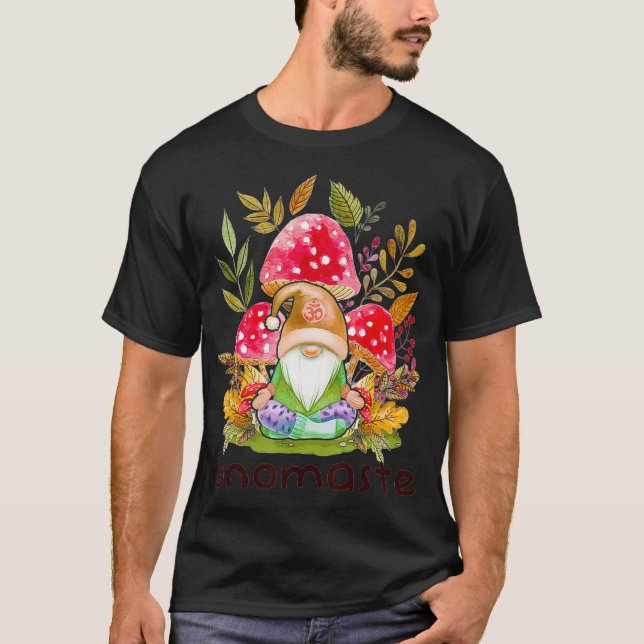 Camiseta Gnomaste Cinto Yoga Gnome Namaste Meditação Zen  (Frente)