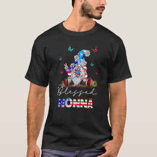 Camiseta Gnome abençoou Nonna 4 De Julho Patriótico America