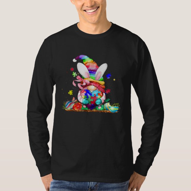 Camiseta Gnome Autism Easter Bunny Spring Boys Kids Girls E (Frente)