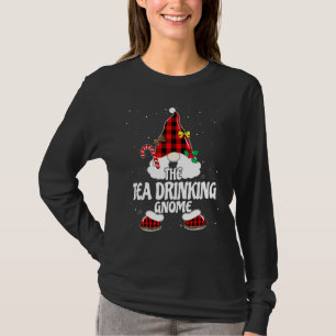 Camiseta Gnome Bebedor de Chá Xadrez de Búfalo Família Corr