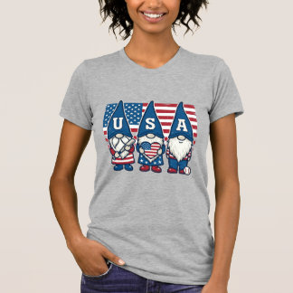 Camiseta Gnome da bandeira dos EUA patriota Design vetorial