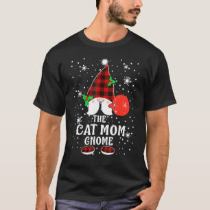 Camiseta Gnome da Mamãe de Gato Plaid de Búfalo Família Cor