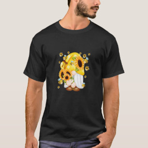 Camiseta Gnome de Girassol Com Abelha Hippie Premium