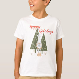 Camiseta Gnome de Inverno Feliz Natal Para Menino Correspon