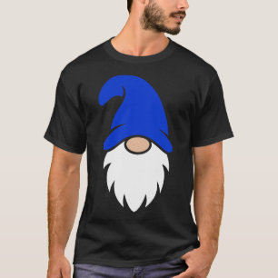 Camiseta Gnome de Natal Azul Escuro Fofo