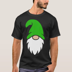 Camiseta Gnome de Natal de Chapéu Verde Claro Fofo
