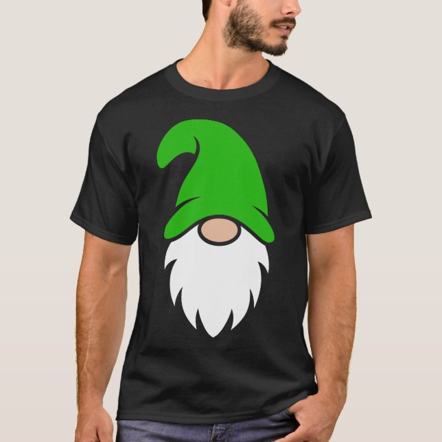 Camiseta Gnome de Natal de Chapéu Verde Claro Fofo (Frente)