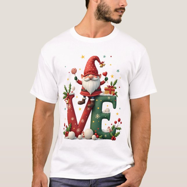 Camiseta Gnome de Natal do Amor (Frente)