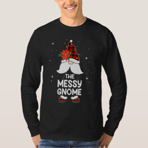Camiseta Gnome Desarrumado Xadrez de Búfalo Família Corresp