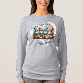 Camiseta Gnome É Onde Está O Coração | Fall Gnomo