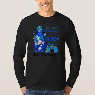 Camiseta Gnome Em Novembro Vestimos Consciência da Diabetes