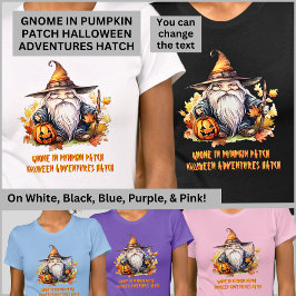Camiseta Gnome em Pumpkin Patch, Halloween Adventures Hatch
