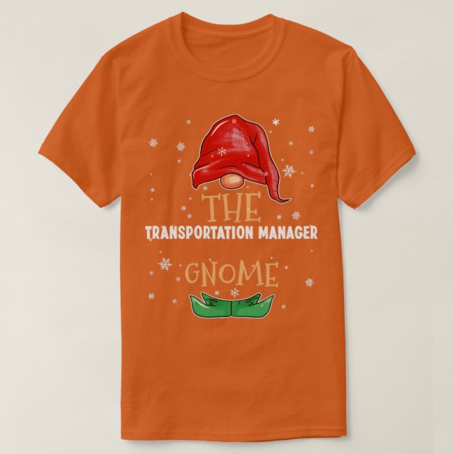 Camiseta Gnome Family Matching C do gerente de transporte (Frente do Design)