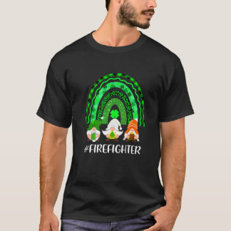 Camiseta Gnome Feliz Arco-íris Bombeiro Leopardo Feliz St P