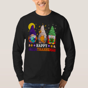 Camiseta Gnome Feliz e Groovy do Hallothanksmas do Dia das
