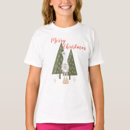 Camiseta Gnome Feliz Natal Para Menina Combinando