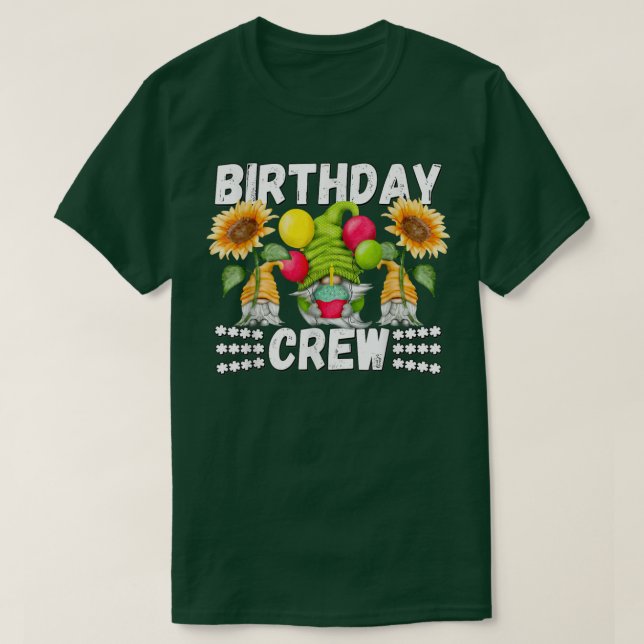 Camiseta Gnome Funny Birthday Crew Amarelo (Frente do Design)