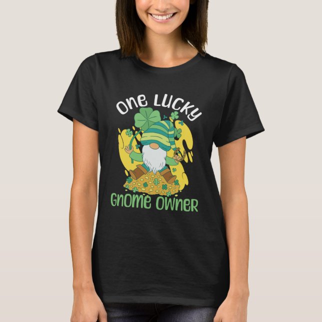 Camiseta Gnome Gardening St Patricks Day Lucky Garden Dwarf (Frente)