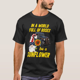 Camiseta Gnome Girassol Hotrod EUA 4 De Julho Independência