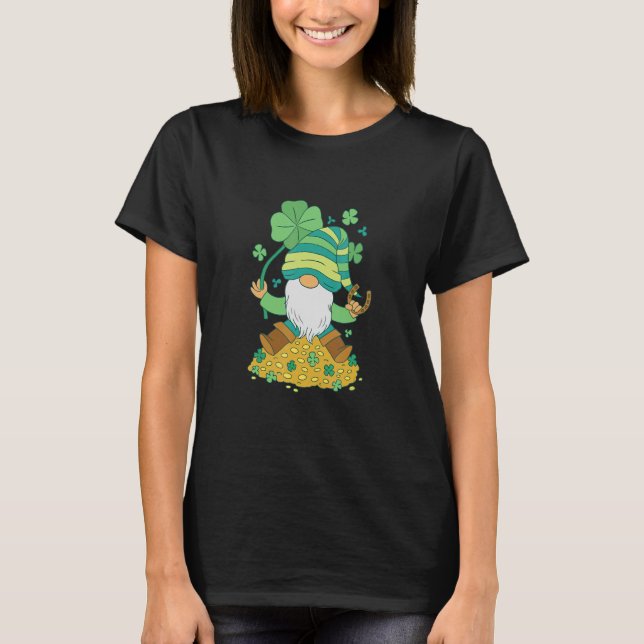 Camiseta Gnome gold St Patrick green (Frente)