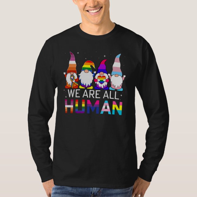 Camiseta Gnome Lgbt Somos Todos Humanos Ally Rainbow Lgbt F (Frente)