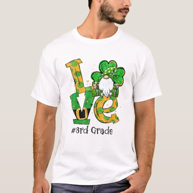 Camiseta Gnome Lucky Shamrock Rua D de Patrick (Frente)