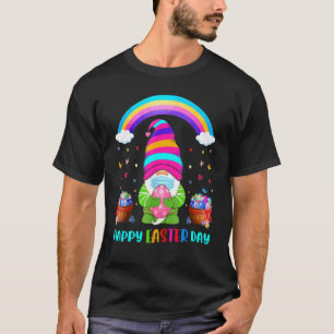 Camiseta Gnome Máscara Dia do Felz pascoa Arco-Íris Ovo Col