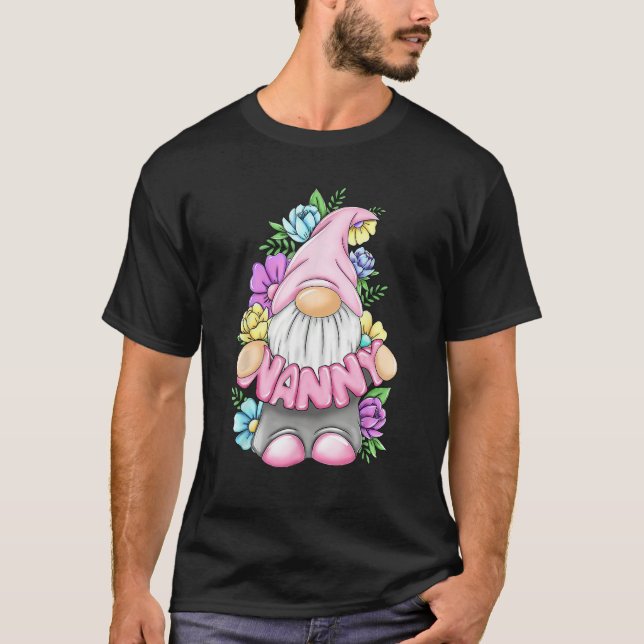 Camiseta Gnome Nanny Happy Mother s Day Flower For Mom Gnom (Frente)