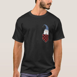 Camiseta Gnome no bolso Café Gnome Lover Red Xadrez C