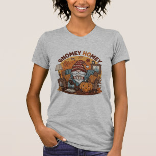 Camiseta Gnome no design de abóbora sazonal doméstico