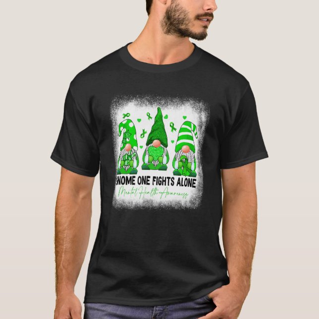 Camiseta Gnome One combate sozinho a consciência da saúde m (Frente)