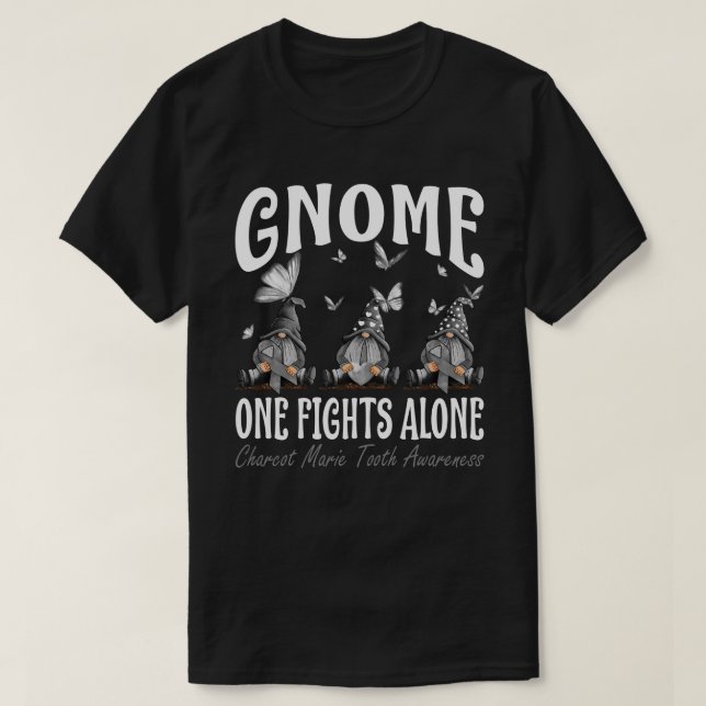 Camiseta Gnome One luta sozinho Charcot Marie Tooth Awarene (Frente do Design)