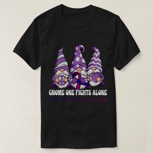 Camiseta Gnome One luta sozinho contra a artrite reumatoide (Frente do Design)