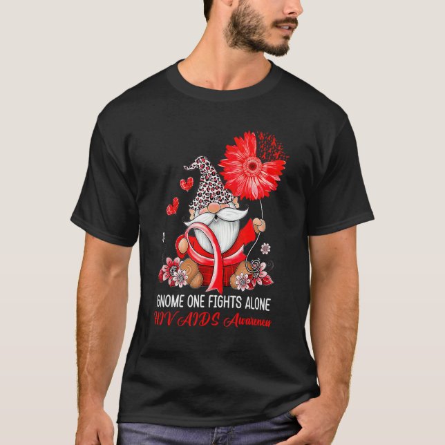 Camiseta Gnome One luta sozinho contra a consciência do hiv (Frente)