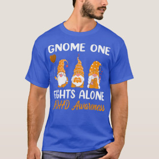 Camiseta Gnome One luta sozinho Faixa Laranja ADHD Awarenes